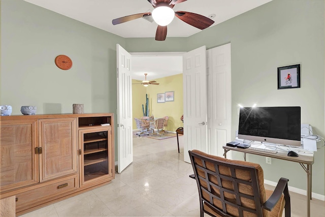 office with ceiling fan