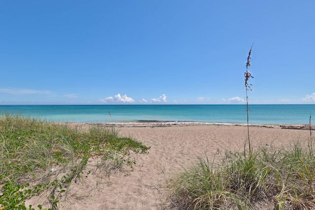 property view of water with a beach view