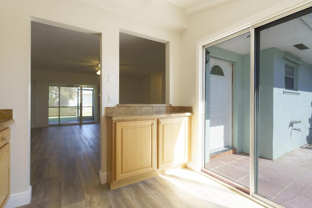 hall featuring hardwood / wood-style flooring