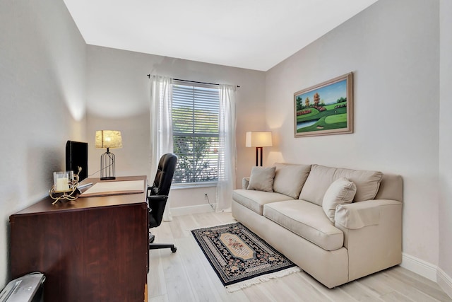 office featuring light hardwood / wood-style floors