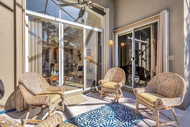 view of patio / terrace featuring ceiling fan