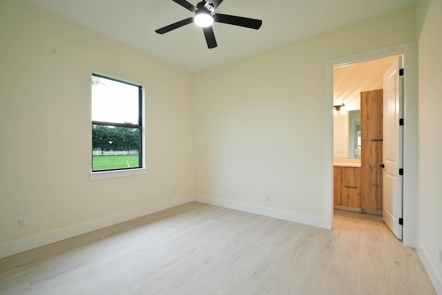 18202 Bridle Way, Fort Pierce, FL 34987 - spare room with light wood-type flooring and ceiling fan