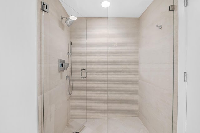 bathroom featuring walk in shower