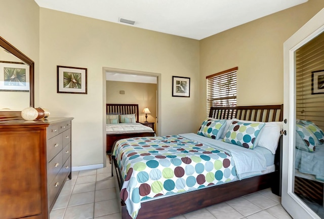 view of tiled bedroom