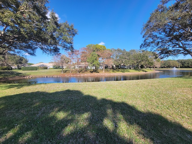 view of yard featuring a water view