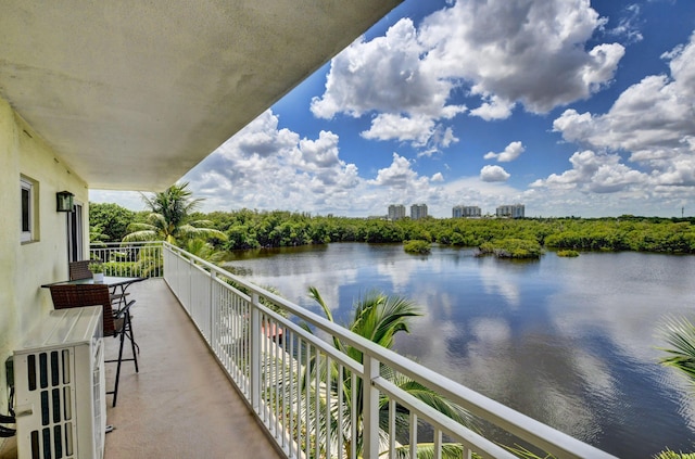 balcony with a water view