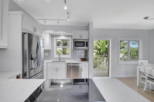 dining space with light hardwood / wood-style floors