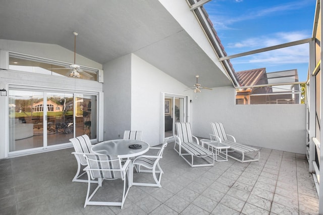 view of patio with ceiling fan