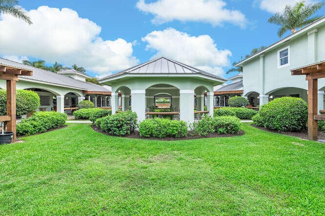 view of yard featuring a gazebo