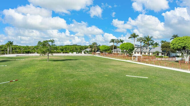 surrounding community featuring fence