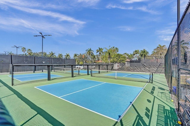 view of tennis court with basketball court