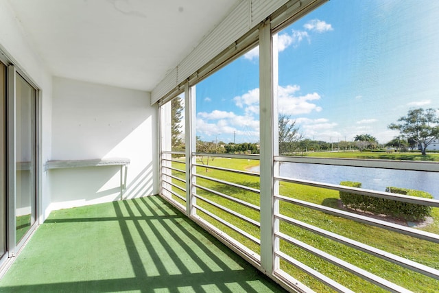 balcony with a water view