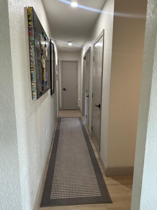 corridor featuring hardwood / wood-style floors