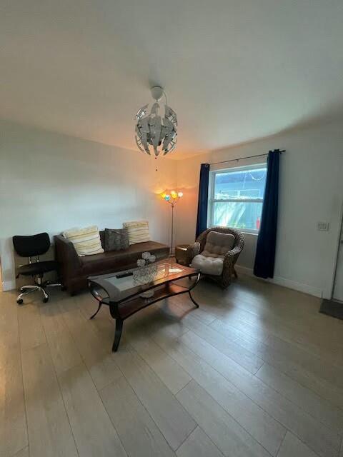 living room featuring light hardwood / wood-style flooring