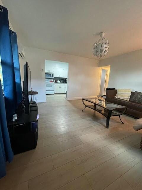 living room featuring light hardwood / wood-style flooring