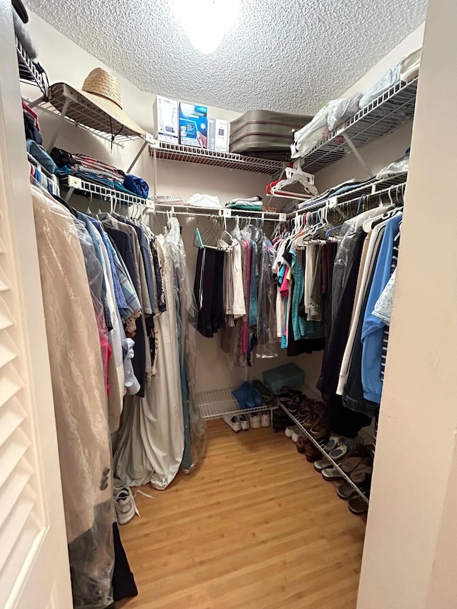 spacious closet featuring hardwood / wood-style floors