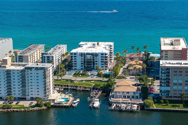 1155 Hillsboro Mile Unit 202, Hillsboro Beach, FL 33062 - drone / aerial view featuring a water view