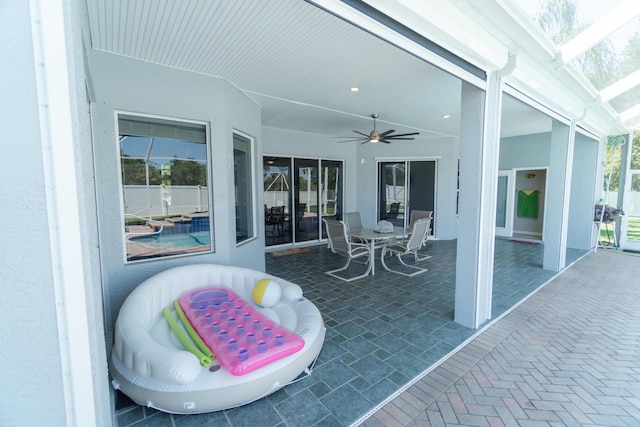 view of patio / terrace with ceiling fan