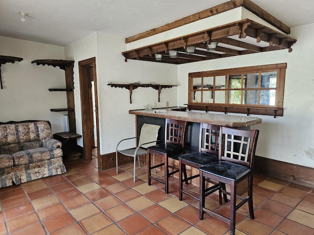 view of tiled living room