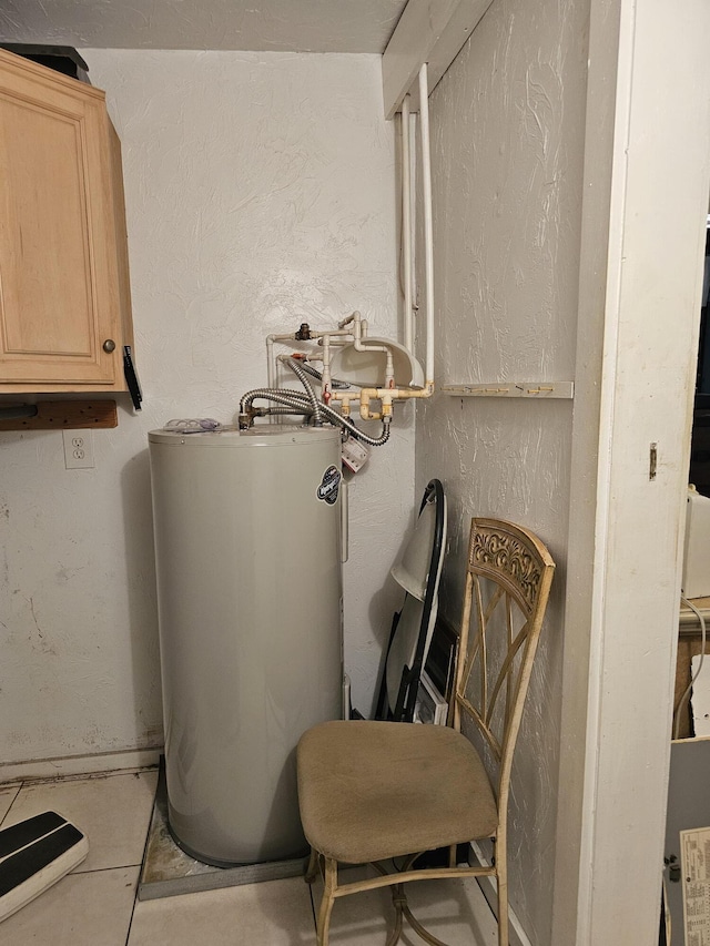 utility room with water heater