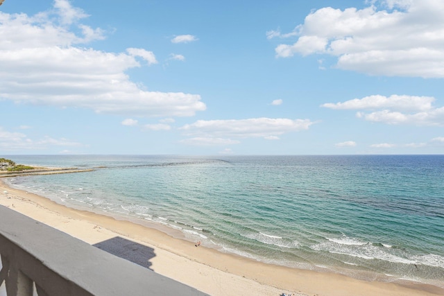 view of water feature with a view of the beach