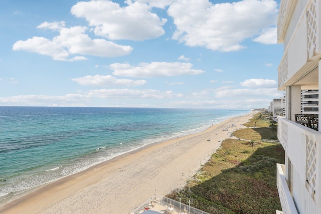 view of water feature featuring a view of the beach