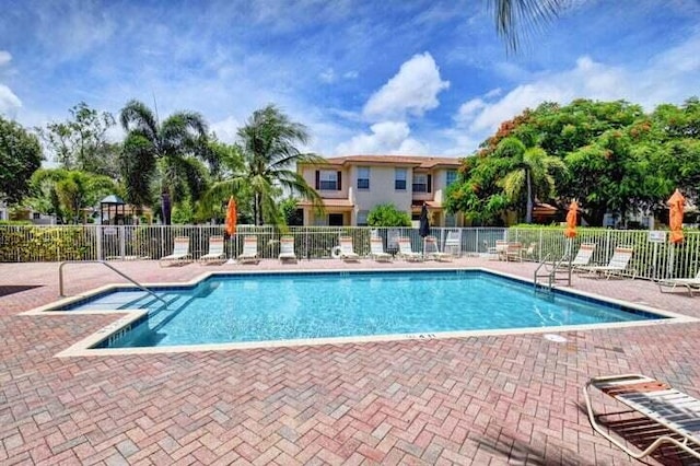 community pool with fence