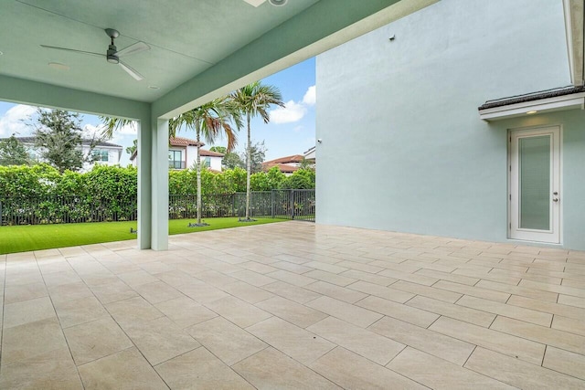 view of patio with ceiling fan