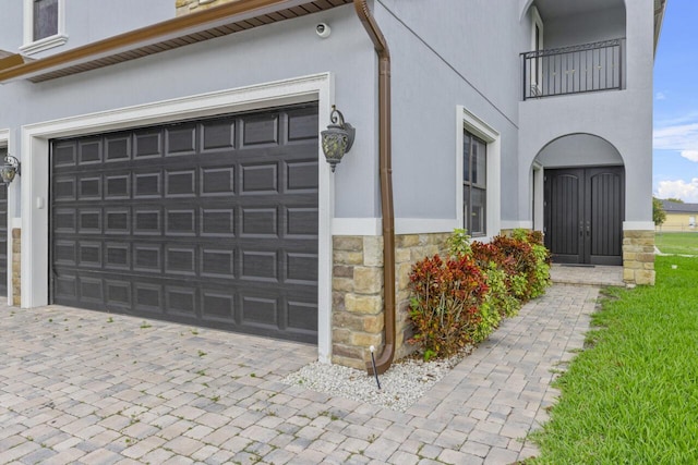 view of garage