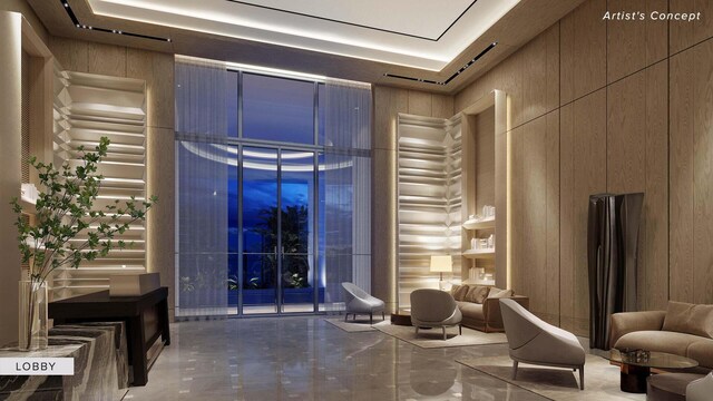 2200 Pga Blvd Unit 305, Palm Beach Gardens, FL 33410 - lobby with a towering ceiling and wood walls