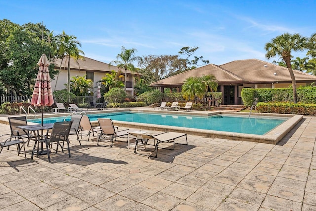 view of pool with a patio area