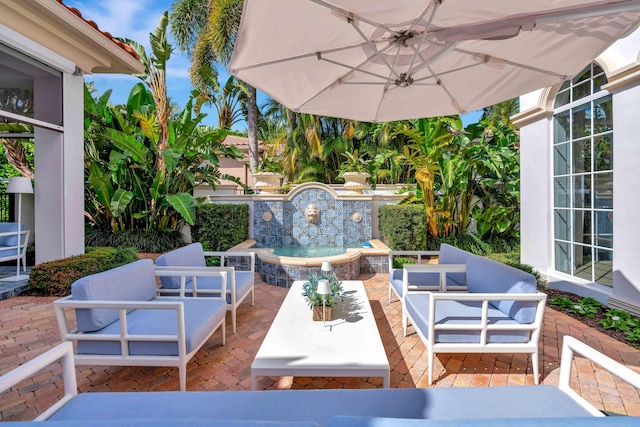 view of patio / terrace with an outdoor living space