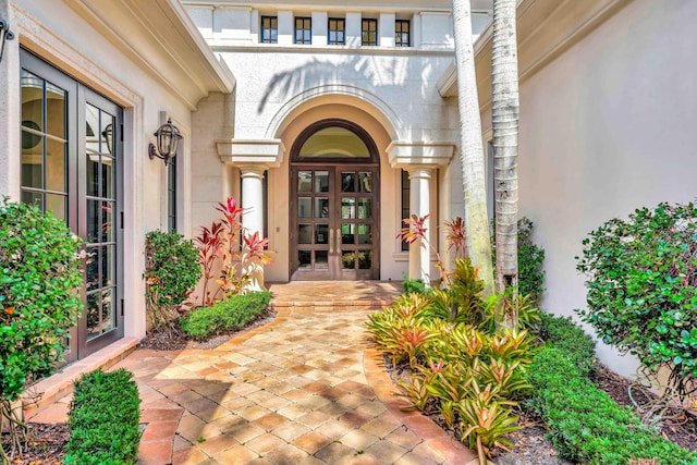 view of exterior entry with french doors