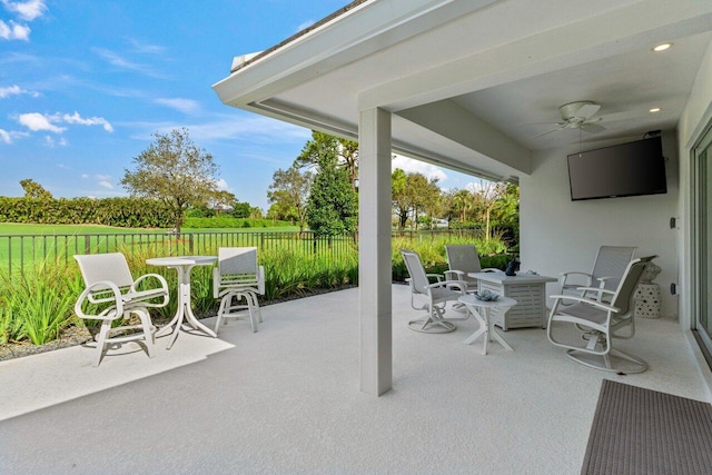 11955 N Lake Dr, Boynton Beach, FL 33436 - view of patio / terrace with ceiling fan