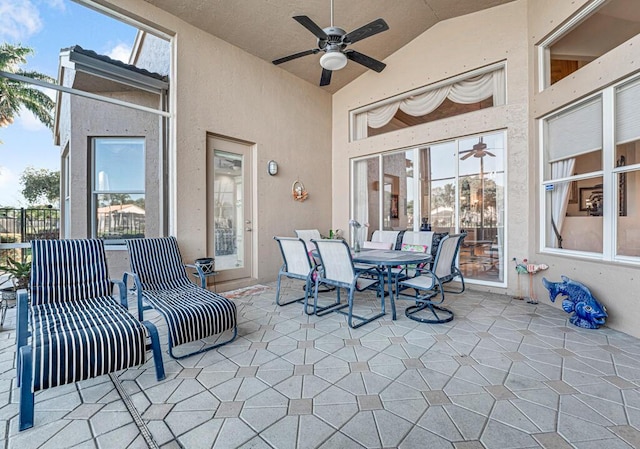 view of patio with ceiling fan