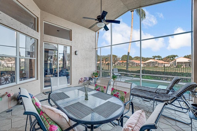 view of patio / terrace with ceiling fan