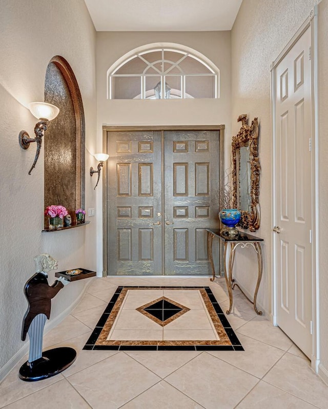 view of tiled foyer