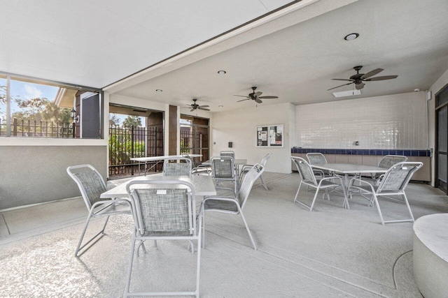 view of patio with ceiling fan