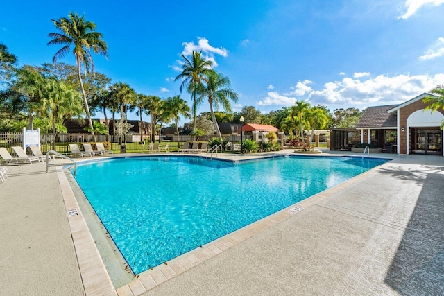 view of pool featuring a patio area