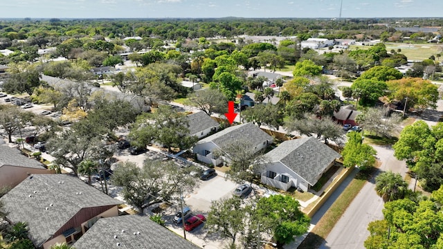 birds eye view of property with a residential view