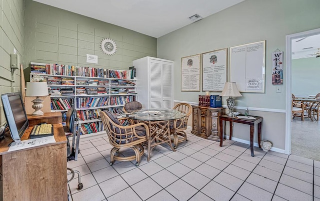 dining room featuring light tile patterned flooring