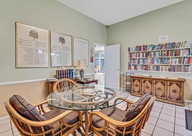 dining room featuring light tile patterned flooring