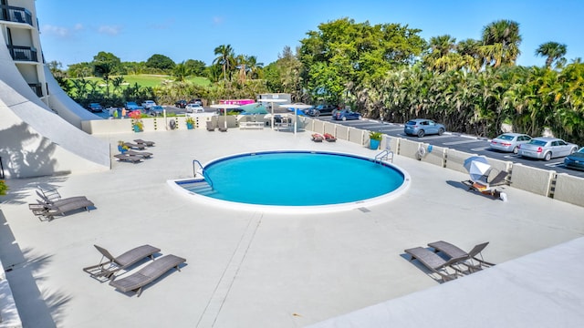 view of pool featuring a patio area