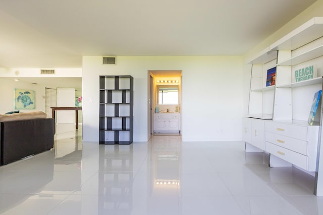 interior space with tile patterned flooring