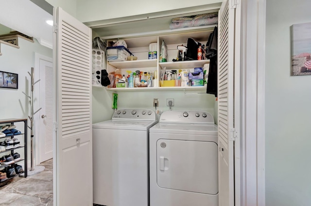 laundry area featuring separate washer and dryer