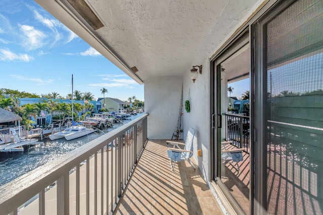 balcony with a water view