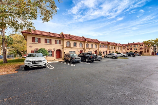 exterior space with uncovered parking