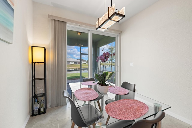 view of tiled dining room