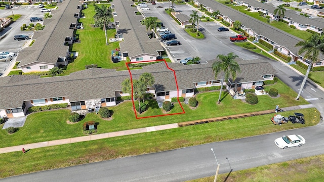 bird's eye view with a residential view