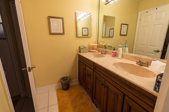 bathroom featuring vanity and tile patterned floors